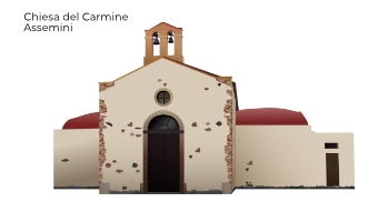Illustrazione della Chiesa del Carmine di Assemini