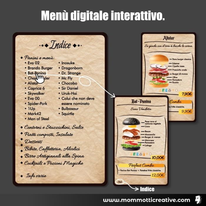 Esempio menù digitale