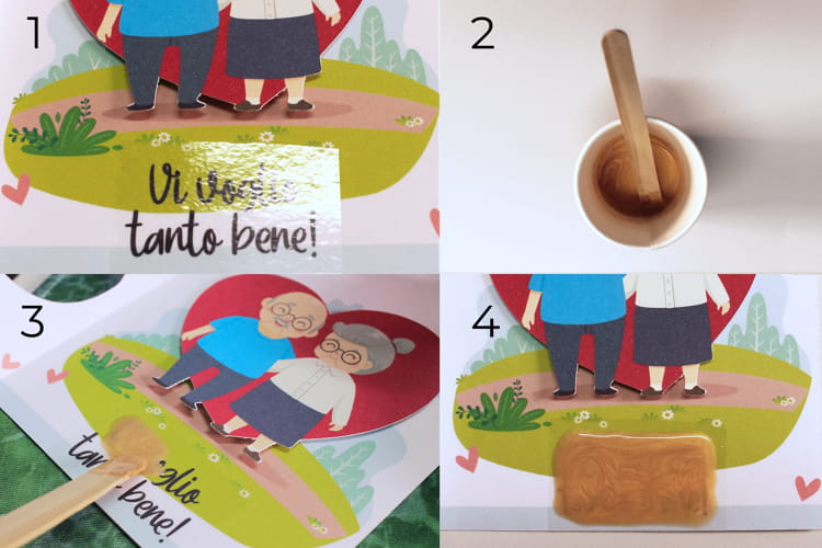 Spiegazione per la realizzazione dello scratch off sul bigliettino fai da te per la Festa dei nonni
