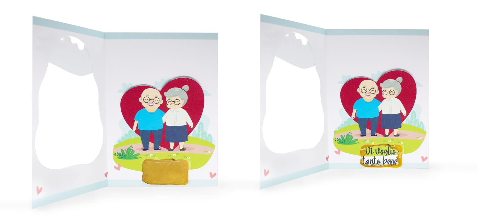 Bigliettino fai da te per la Festa dei nonni, 2023. Esempio con personalizzazione scratch off